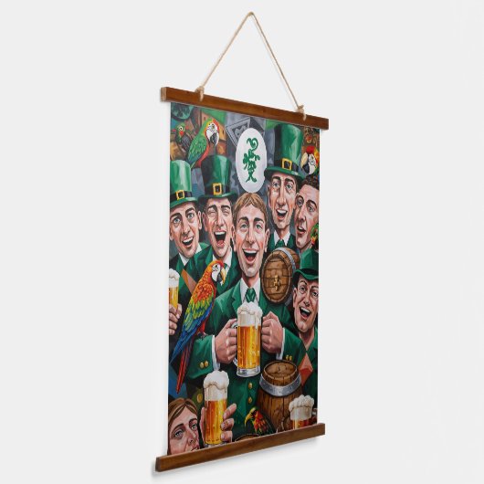 St. Patrick's Day kubistische kunst print Hangend Wandkleed (Gebogen)