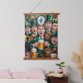 St. Patrick's Day kubistische kunst print Hangend Wandkleed (Slaapkamer)