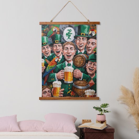 St. Patrick's Day kubistische kunst print Hangend Wandkleed (Slaapkamer)
