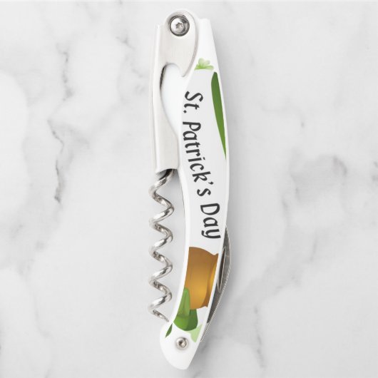 St. Patrick's Day Kurkentrekker Bottle Open (Voorkant)