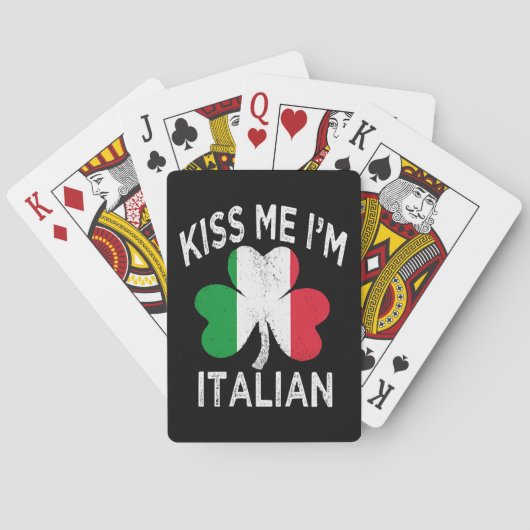 St. Patrick's Day kus me ik ben Italiaans Pokerkaarten (Achterkant)