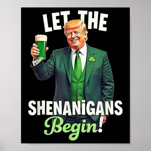 St Patricks Day laat de Shenanigans beginnen met T Poster (Voorkant)