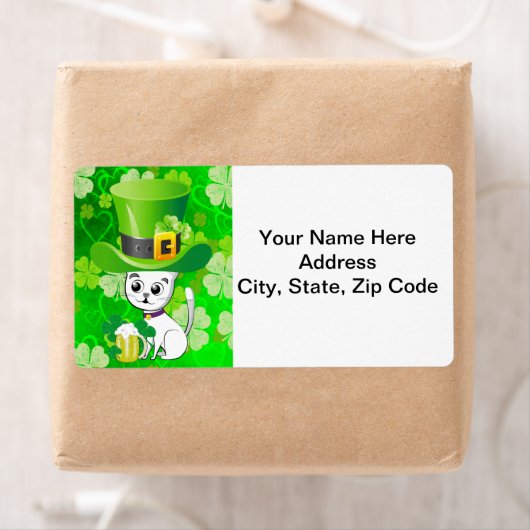 St. Patrick's Day Labels Cat Beer (Insitu)