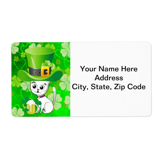 St. Patrick's Day Labels Cat Beer (Voorkant)
