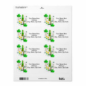 St. Patrick's Day Labels Clover Wine (Full Sheet)