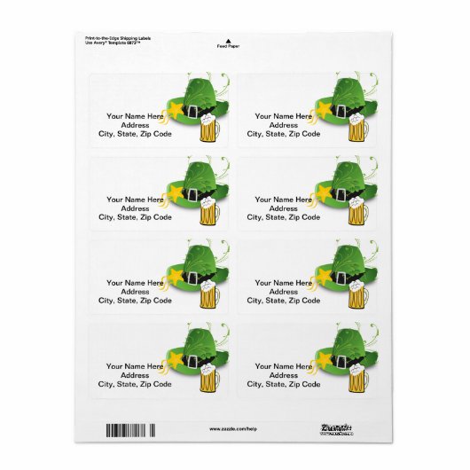 St. Patrick's Day Labels Pet Beer (Full Sheet)