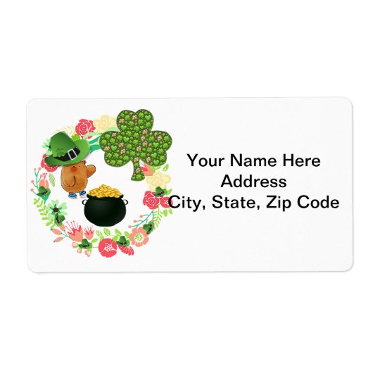 St. Patrick's Day Labels Teddy Bear (Voorkant)