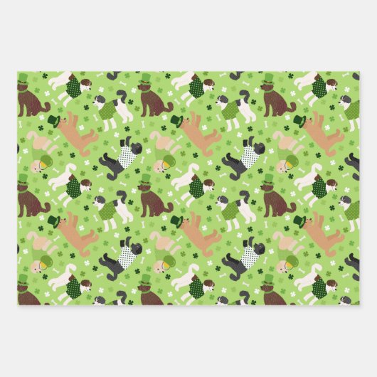 St. Patrick's Day Labradoodle/Goldendoedle Inpakpapier Vel (Voorkant 3)