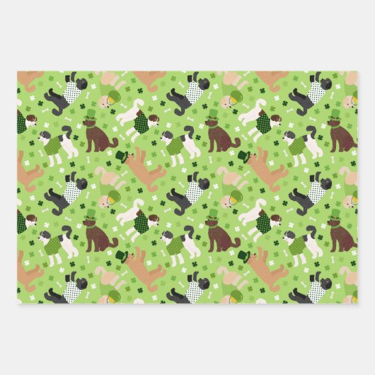 St. Patrick's Day Labradoodle/Goldendoedle Inpakpapier Vel (Voorkant 2)