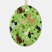 St. Patrick's Day Labradoodle/Goldendoedle Keramisch Ornament (Rechts)