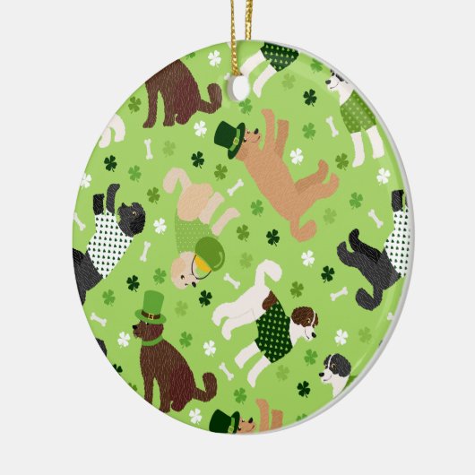 St. Patrick's Day Labradoodle/Goldendoedle Keramisch Ornament (Links)