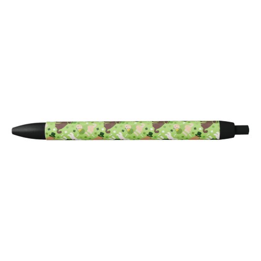 St. Patrick's Day Labradoodle/Goldendoedle Zwarte Inkt Pen (Voorkant)