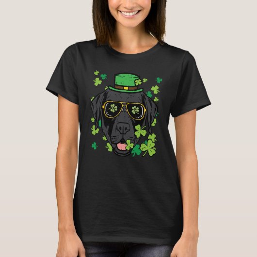 St Patricks Day Labrador Dog Saint Pattys Men Wome T-shirt (Voorkant)
