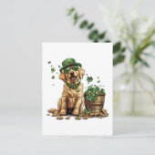 St. Patrick's Day Labrador Retriever Dog Briefkaart (Staand voorkant)