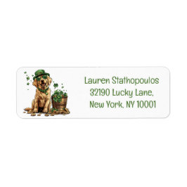 St. Patrick's Day Labrador Retriever Dog Etiket