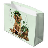 St. Patrick's Day Labrador Retriever Dog Groot Cadeauzakje (Achterkant Gekanteld)