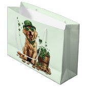 St. Patrick's Day Labrador Retriever Dog Groot Cadeauzakje (Voorkant Gekanteld)
