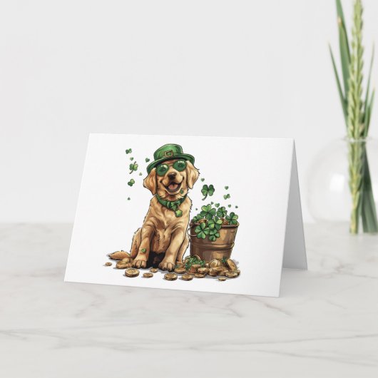 St. Patrick's Day Labrador Retriever Dog Kaart (Voorkant)