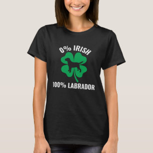St Patrick's Day Labrador Retriever Zwart Geel V T-shirt