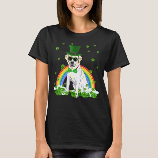 St Patrick's Day Labrador Shamrock Pet Dog T-shirt (Voorkant)