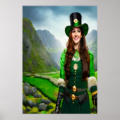 St. Patrick's Day lady | AI Art Poster (Voorkant)