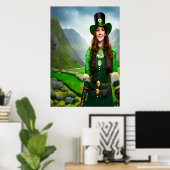 St. Patrick's Day lady | AI Art Poster (Thuiskantoor)