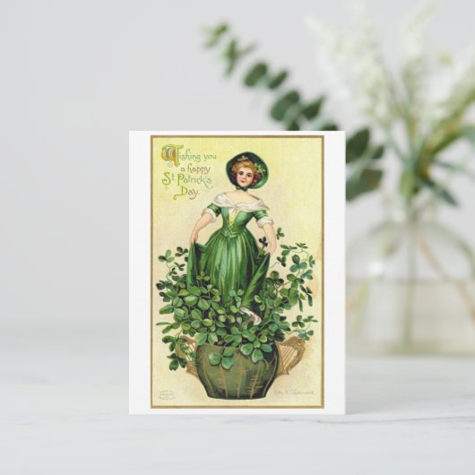 St. Patrick's Day Lady, Briefkaart (Staand voorkant)