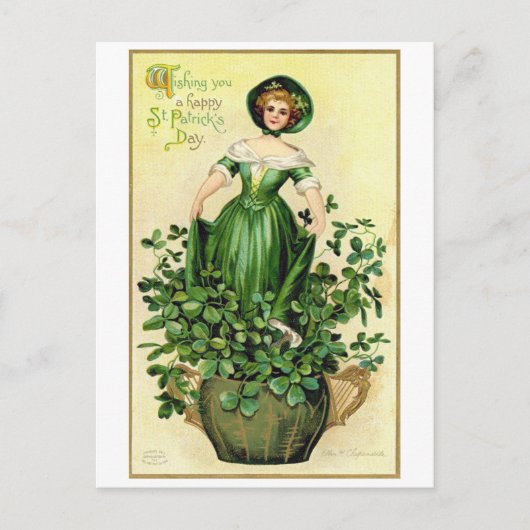 St. Patrick's Day Lady,  Briefkaart (Voorkant)