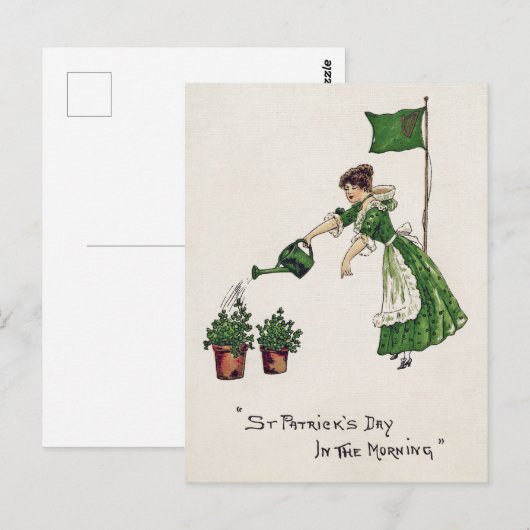 St. Patrick's Day Lady,  Briefkaart (Voorkant / Achterkant)