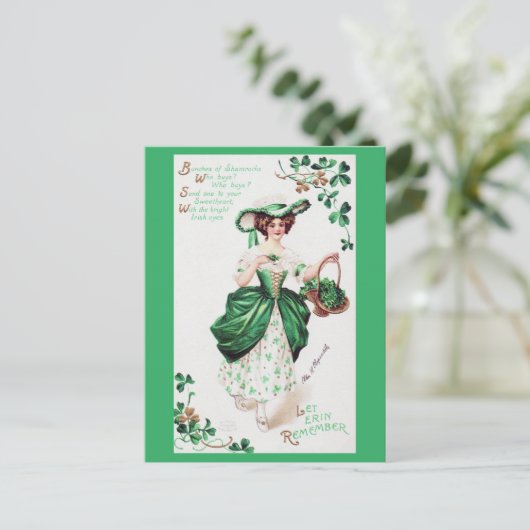 St. Patrick's Day Lady,  Briefkaart (Staand voorkant)