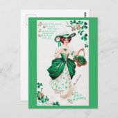 St. Patrick's Day Lady,  Briefkaart (Voorkant / Achterkant)