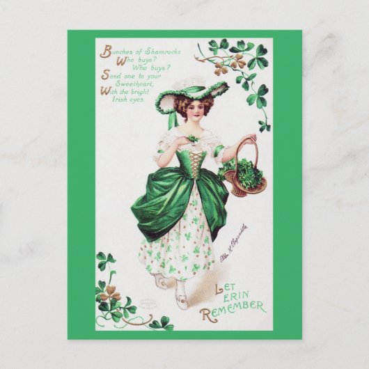 St. Patrick's Day Lady,  Briefkaart (Voorkant)