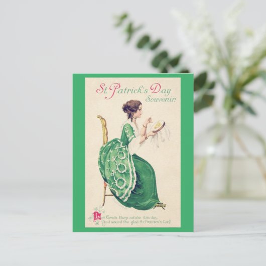 St. Patrick's Day Lady,  Briefkaart (Staand voorkant)