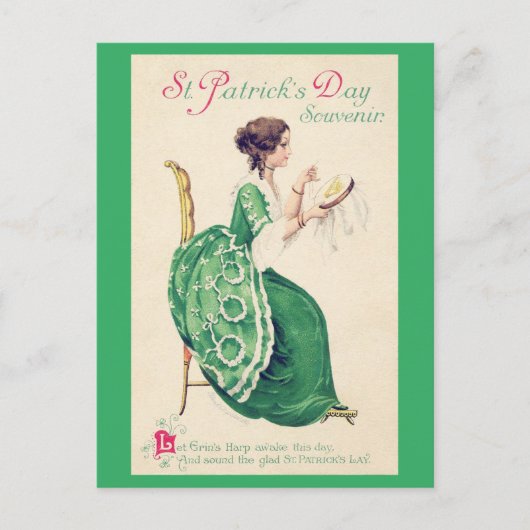 St. Patrick's Day Lady,  Briefkaart (Voorkant)