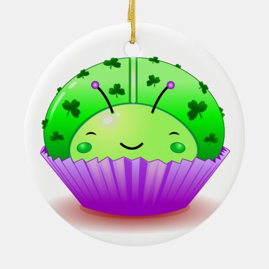 St. Patrick's Day Ladybug Cupcake Ornament (Achterkant)
