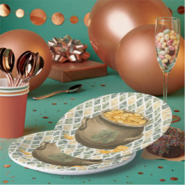 St. Patrick's Day Landelijke Pot met Goud Papieren Bordje