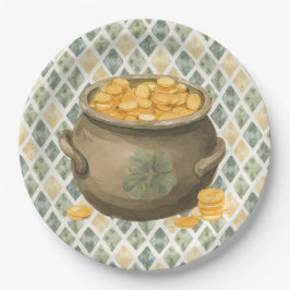 St. Patrick's Day Landelijke Pot met Goud Papieren Bordje
