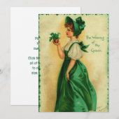 St. Patrick's Day Lass Dearing Green Kaart (Voorkant / Achterkant)