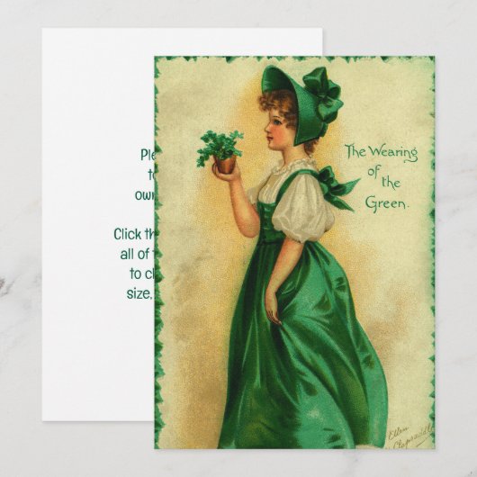  St. Patrick's Day Lass Dearing Green Kaart (Voorkant / Achterkant)