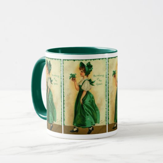 St. Patrick's Day Lass Dearing Green Mok (Voorkant links)