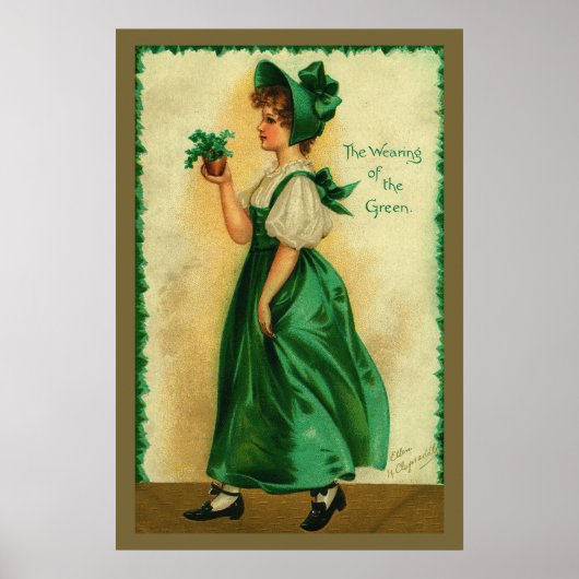 St. Patrick's Day Lass Dearing Green Poster (Voorkant)