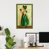 St. Patrick's Day Lass Dearing Green Poster (Thuiskantoor)