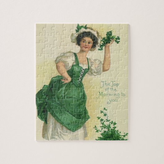  St. Patrick's Day Lass, Lucky Shamrocks Legpuzzel (Verticaal)