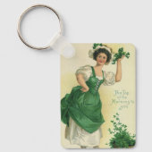  St. Patrick's Day Lass, Lucky Shamrocks Sleutelhanger (Voorkant)
