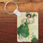  St. Patrick's Day Lass, Lucky Shamrocks Sleutelhanger (Voorkant)