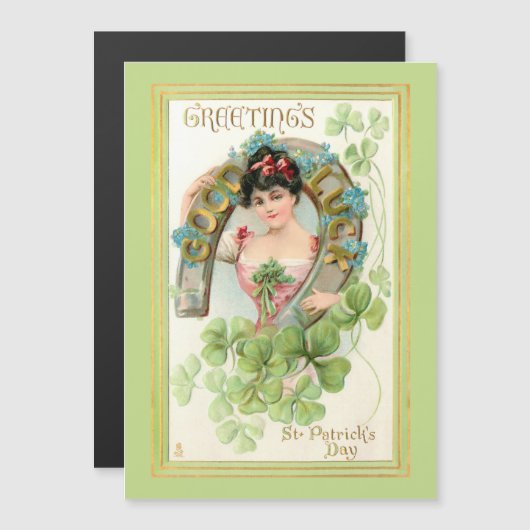 St. Patrick's Day Lassie met Hoefijzer (Voorkant / Achterkant)