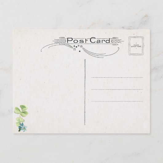  St. Patrick's Day Lassie met Hoefijzer Briefkaart (Achterkant)