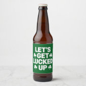 St Patrick's Day Laten we de Ierse klaver opzadele Bier Etiket (Voorkant)