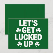 St Patrick's Day Laten we de Ierse klaver opzadele Briefkaart (Voorkant / Achterkant)