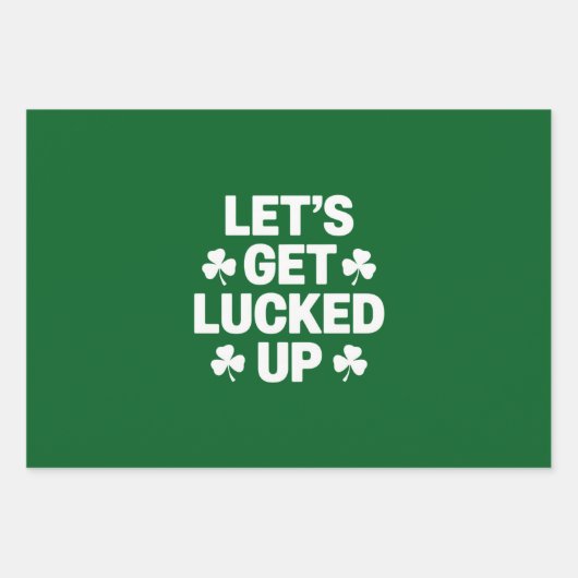 St Patrick's Day Laten we de Ierse klaver opzadele Inpakpapier Vel (Voorkant)